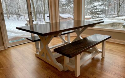 Kitchen Farmhouse Table & Benches